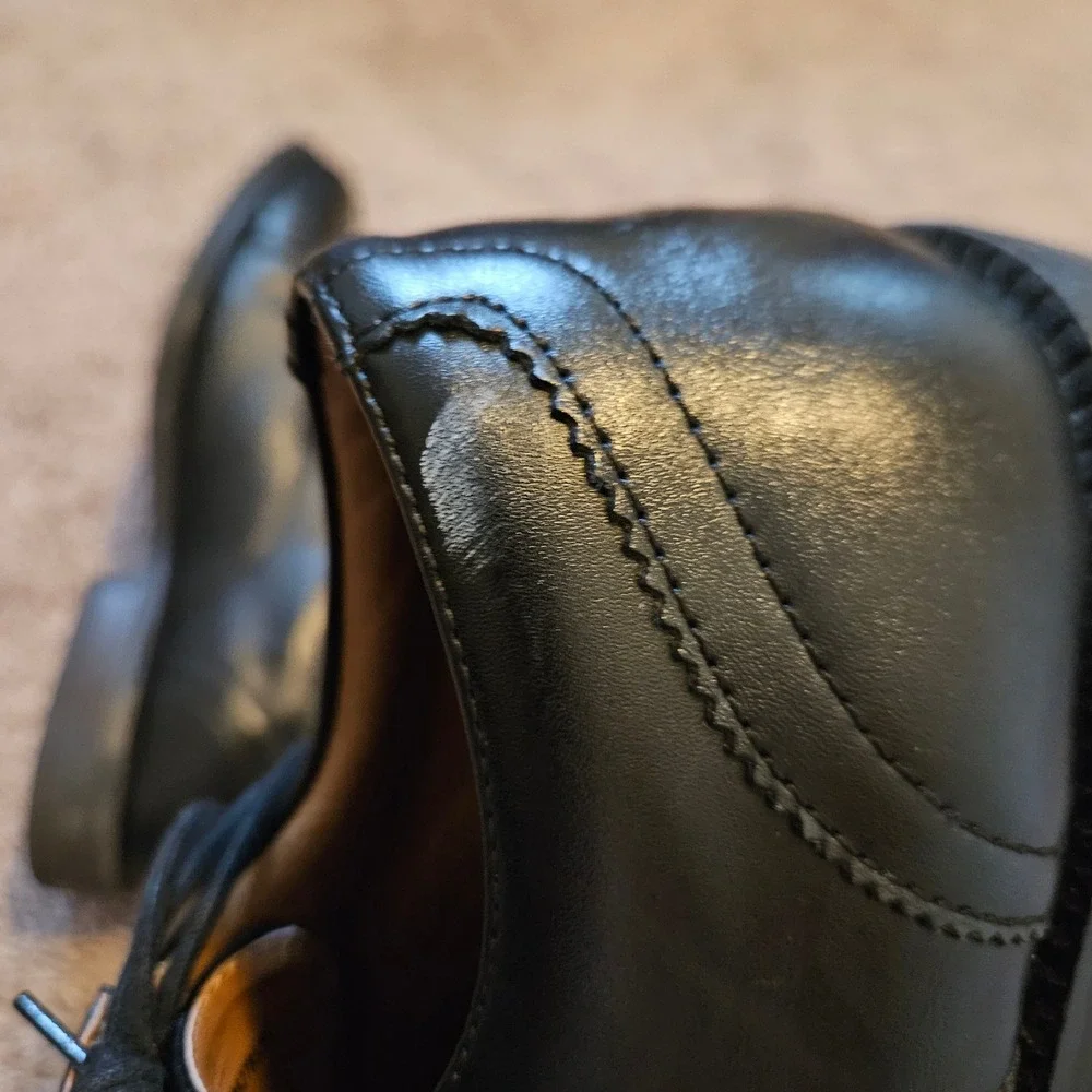 George Oxford Dress Shoes Mens 9W Black Cap Toe Lace Up Wide‎ Width